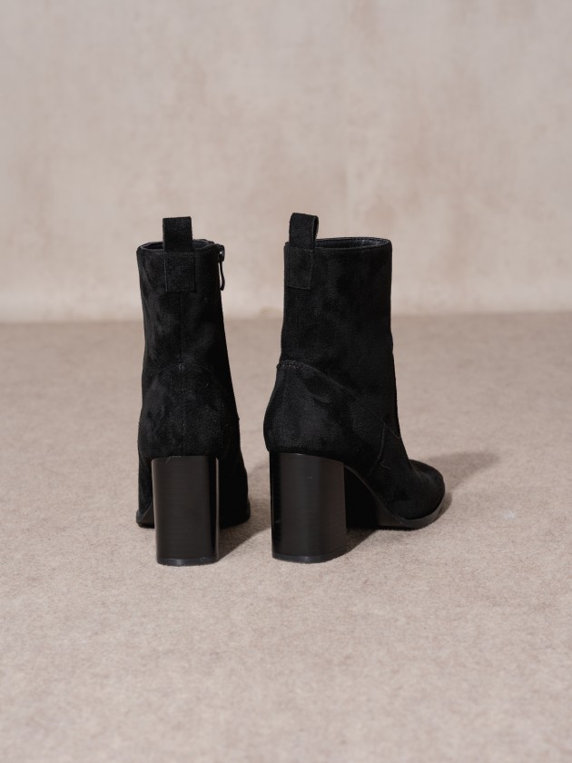 Suede high heel boot