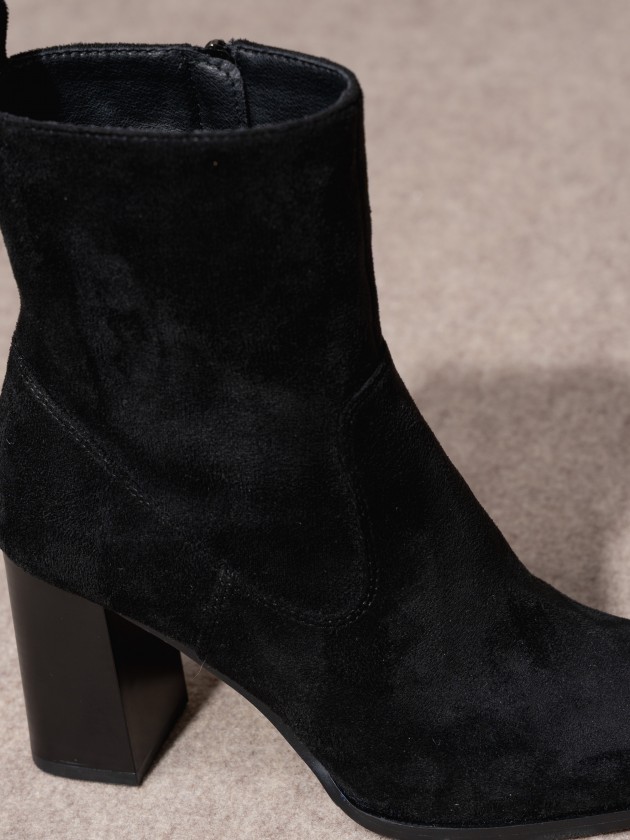 Suede high heel boot