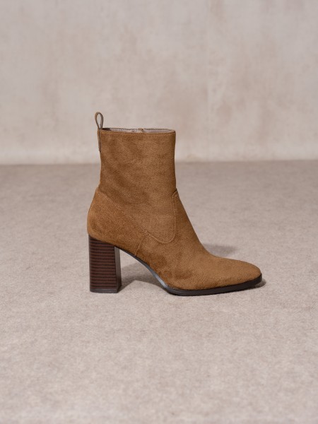 Suede high heel boot