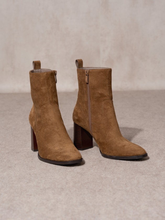 Suede high heel boot