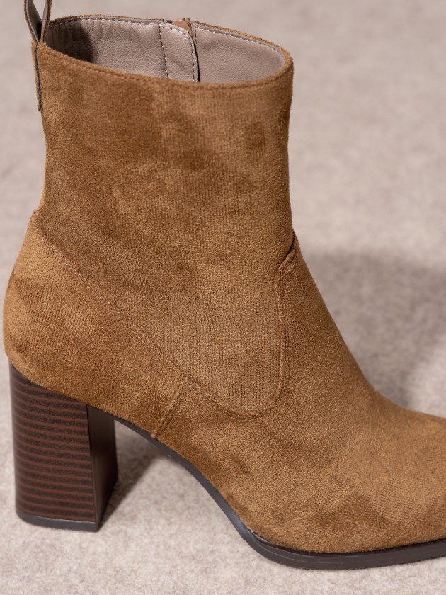 Suede high heel boot
