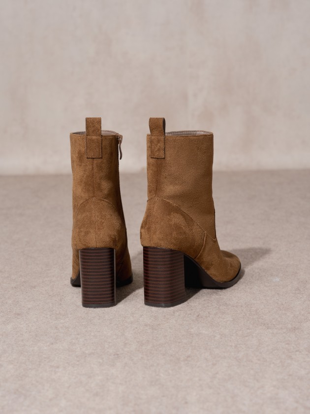 Suede high heel boot