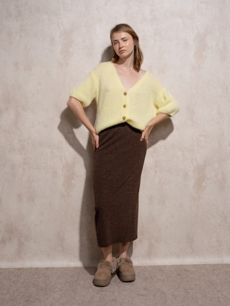 Midi tube skirt with opening