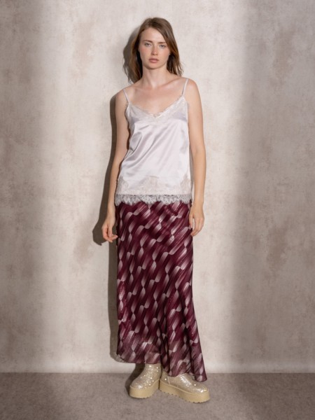 Long printed skirt