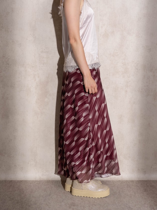 Long printed skirt