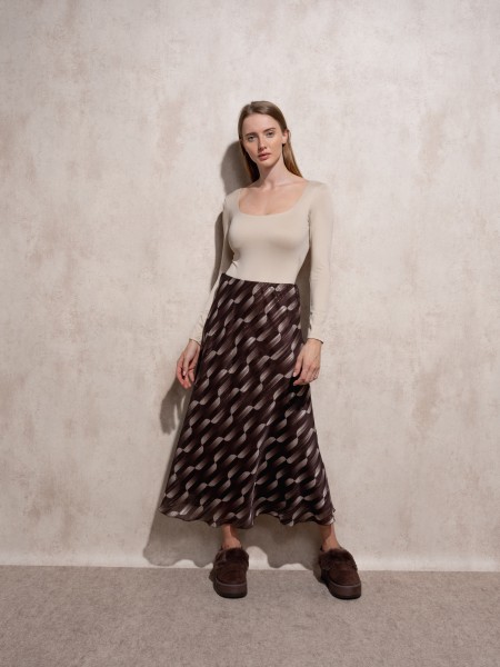 Long printed skirt