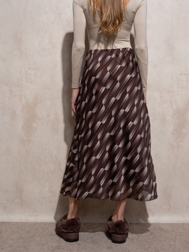 Long printed skirt