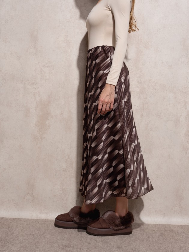 Long printed skirt