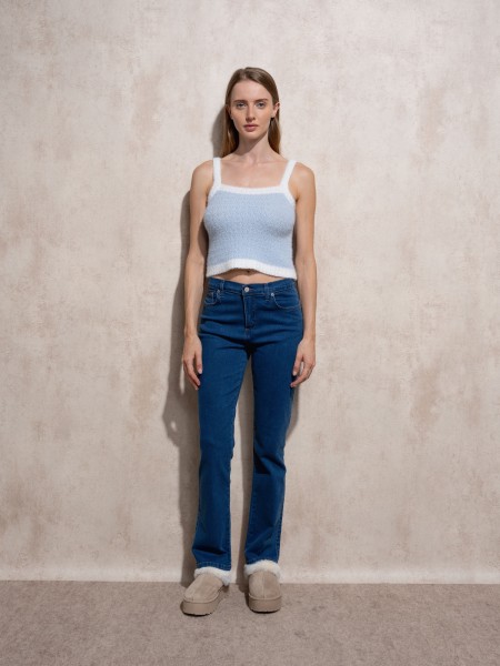 High waist straight jeans