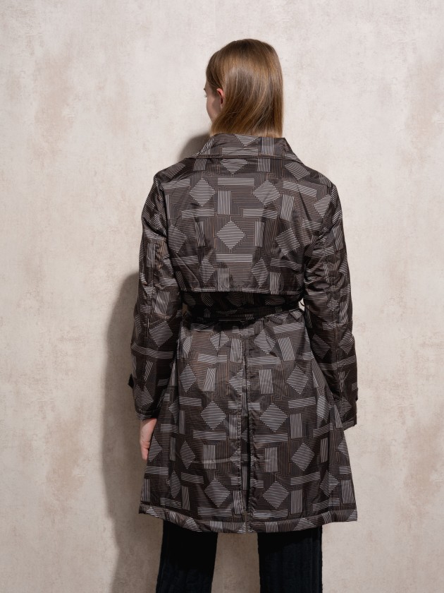 Quilted printed trench