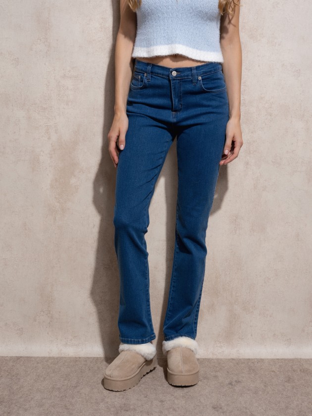 High waist straight jeans