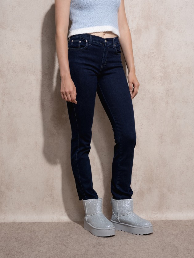 High waist straight jeans