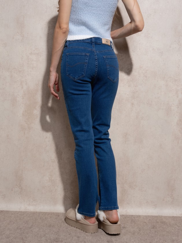 High waist straight jeans