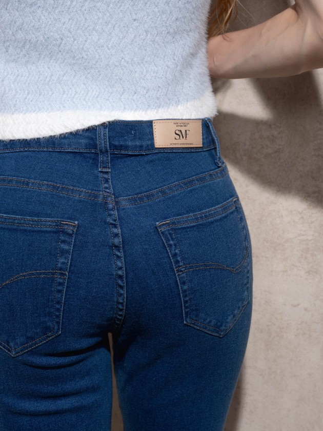 High waist straight jeans