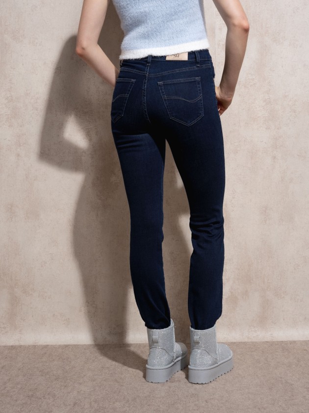 High waist straight jeans