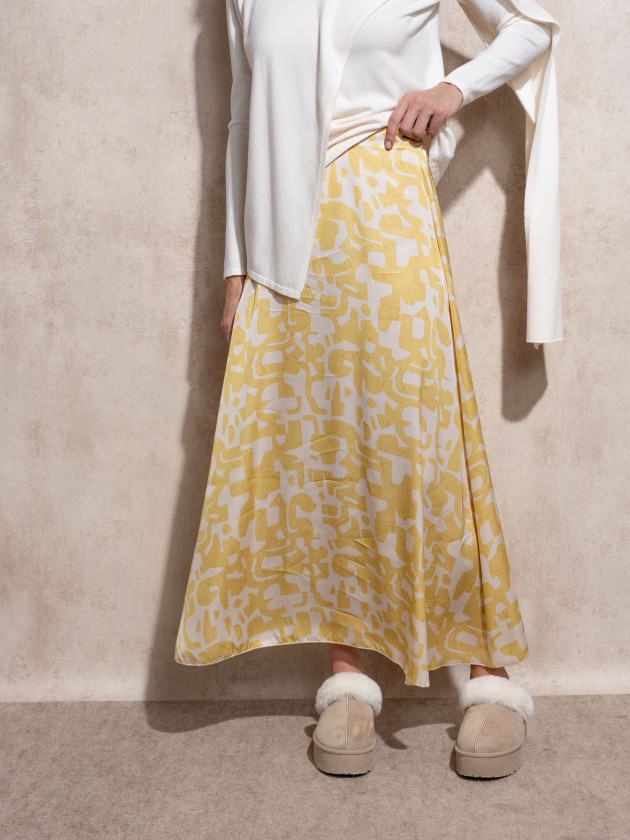 Midi skirt with print