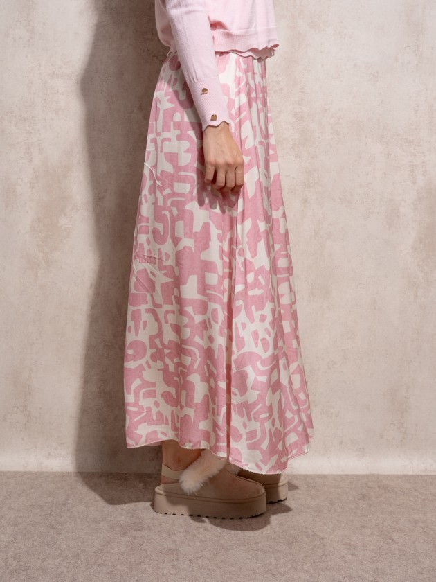 Midi skirt with print