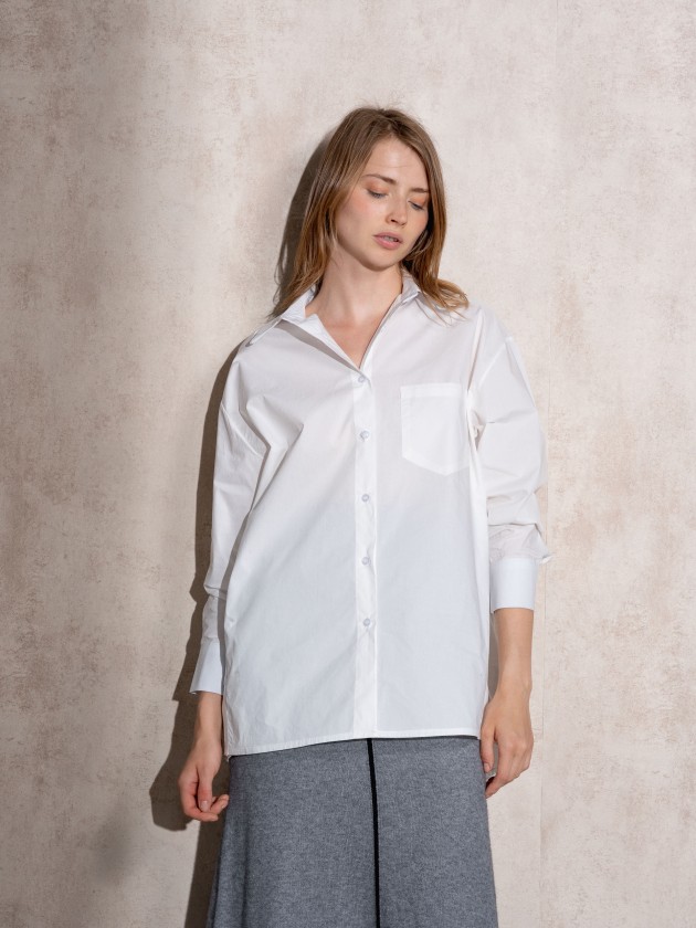 Camisa de algodo com abertura laterar