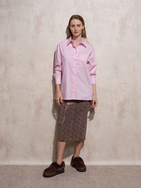 Cotton shirt with side opening