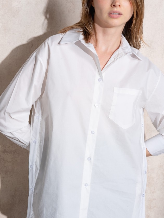 Camisa de algodo com abertura laterar