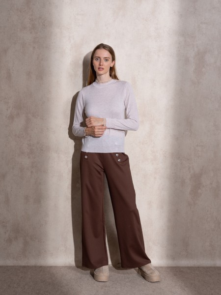 Knitted sweater with ruffles