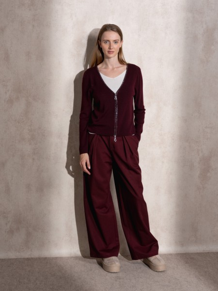 Veste tricote avec fermeture clair