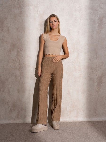 Pantalon en maille jacquard