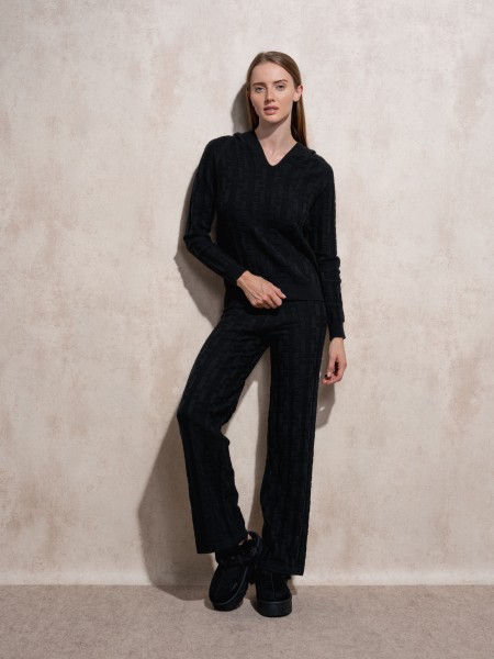 Jacquard knit trousers