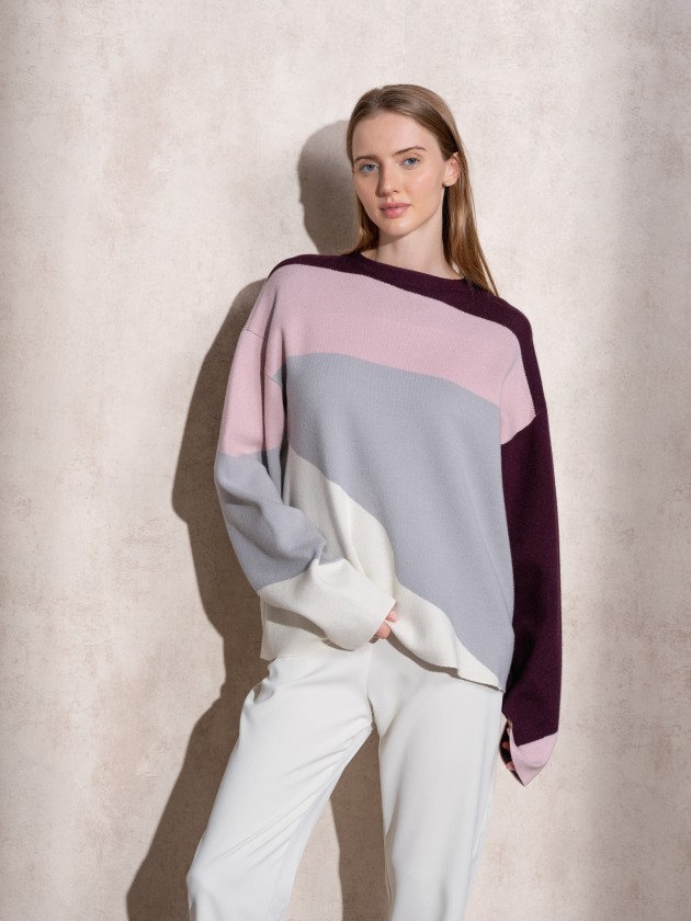Camisola de malha multicor