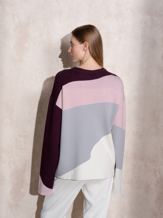 Camisola de malha multicor