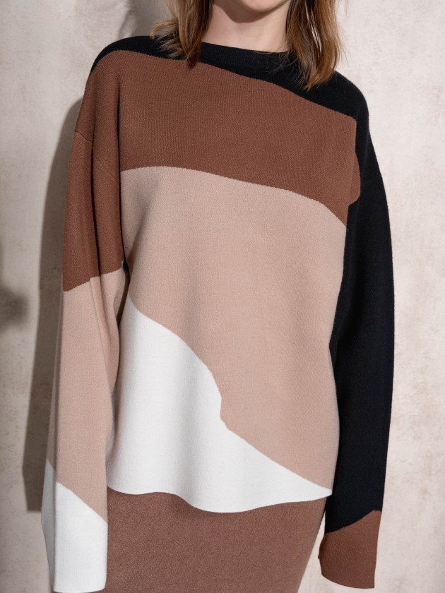 Multicolored knitted sweater