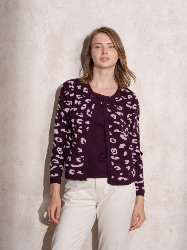 Jacquard knitted coat