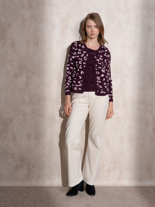 Jacquard knitted coat