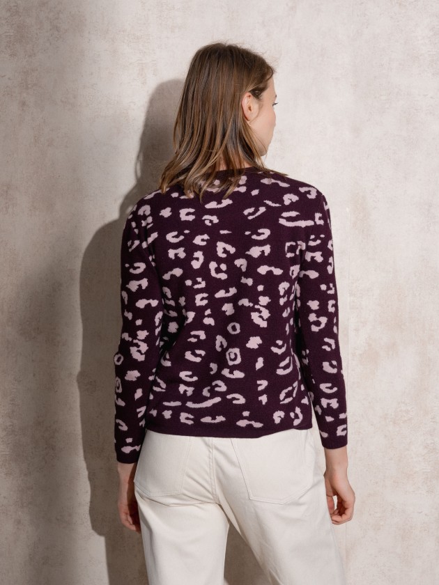 Jacquard knitted coat