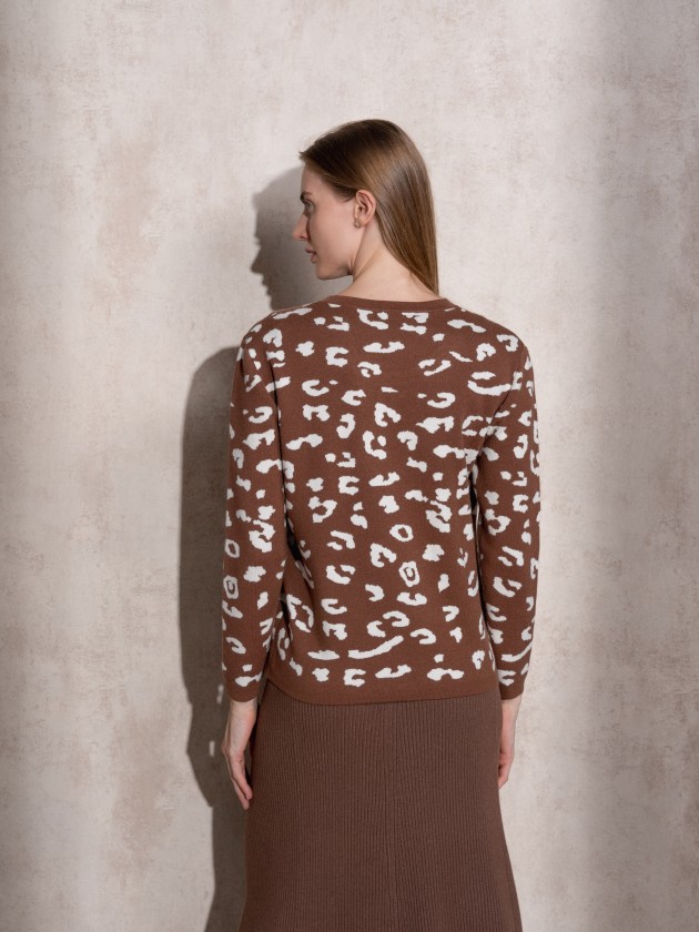 Jacquard knitted coat
