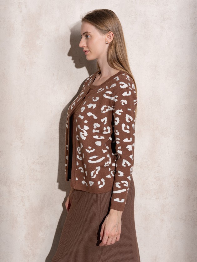 Jacquard knitted coat