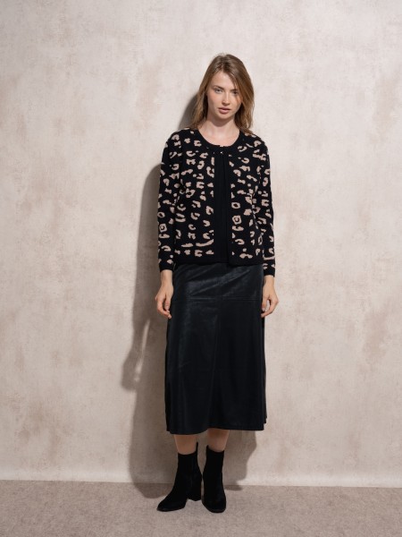 Jacquard knitted coat