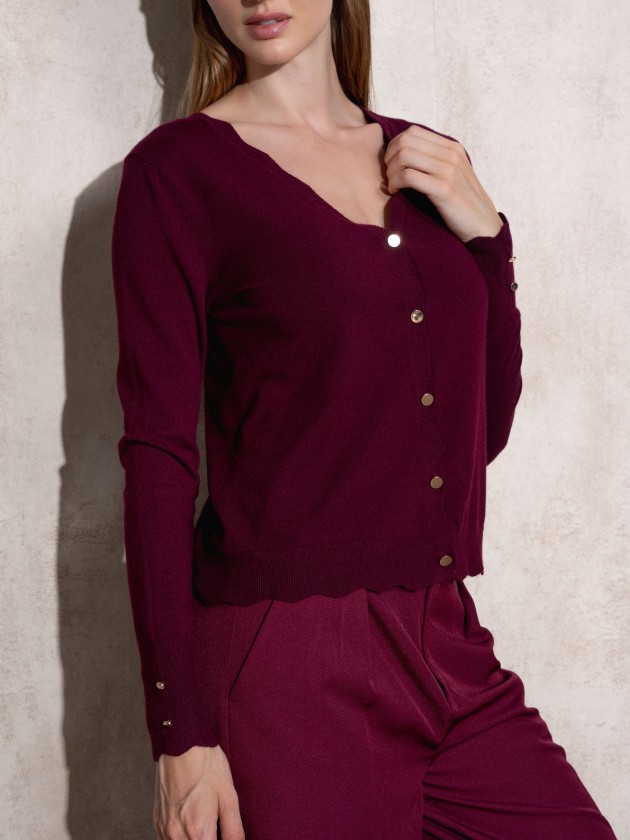 Knitted cardigan with gold buttons