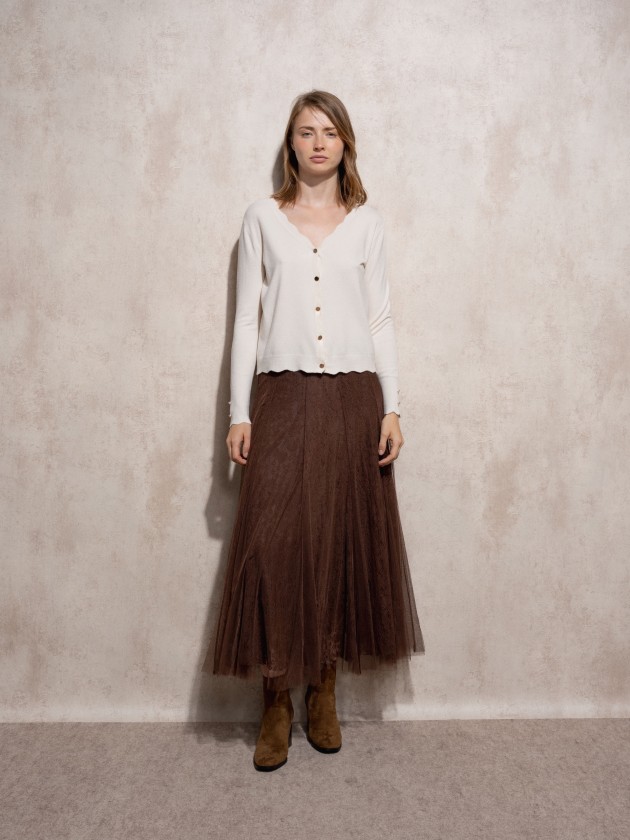 Knitted cardigan with gold buttons