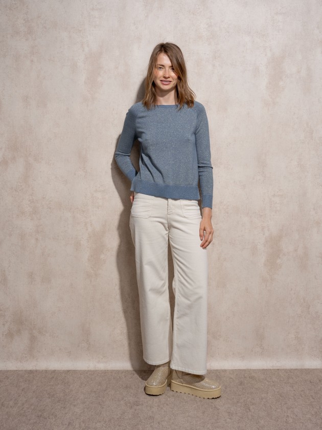 Round neck sweater with lurex
