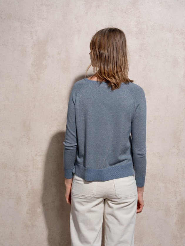 Round neck sweater with lurex