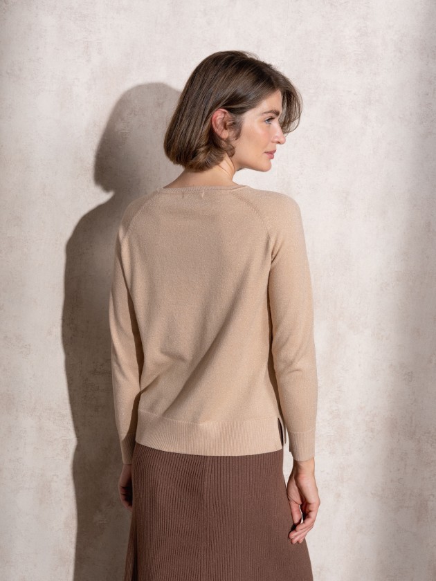 Round neck sweater with lurex