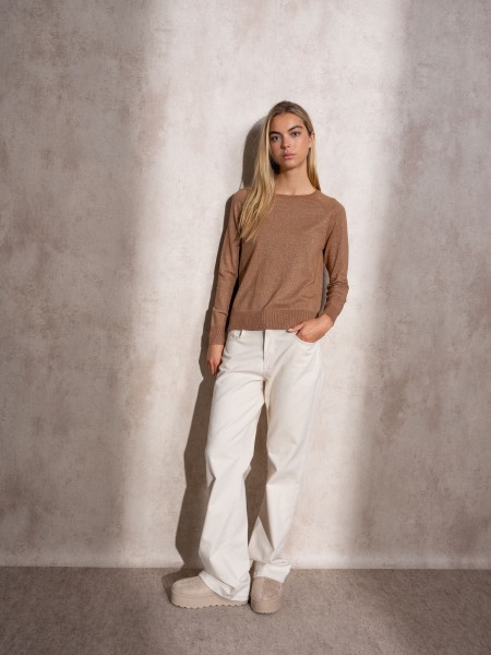 Round neck sweater with lurex