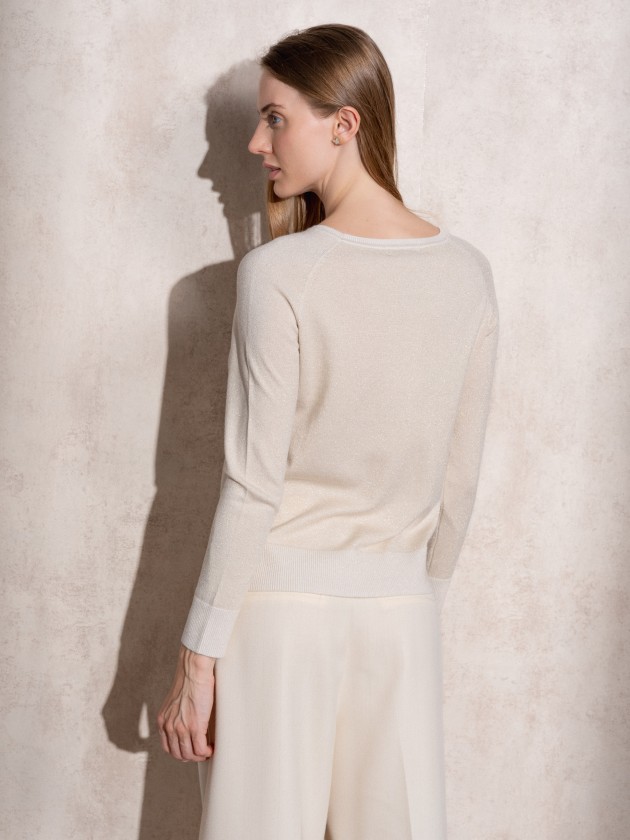 Round neck sweater with lurex