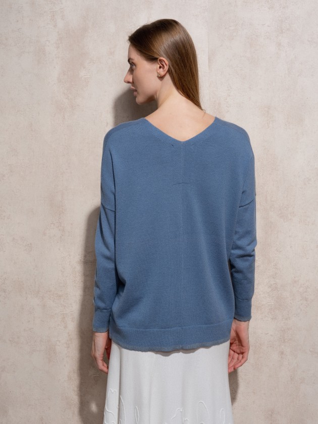 V-neck knit sweater