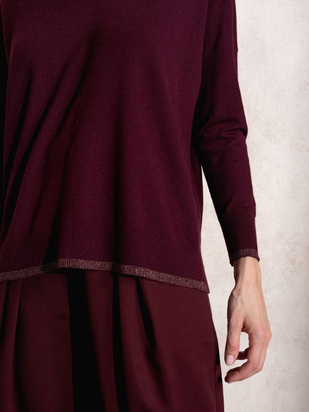 V-neck knit sweater