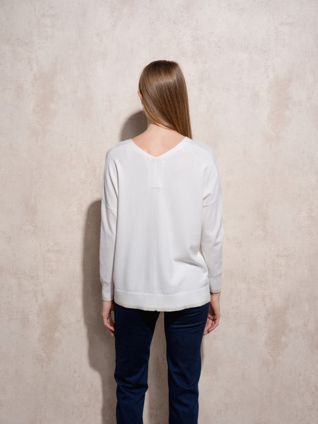 V-neck knit sweater