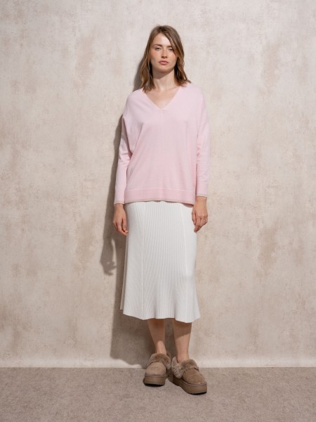 Pull en maille  col en v