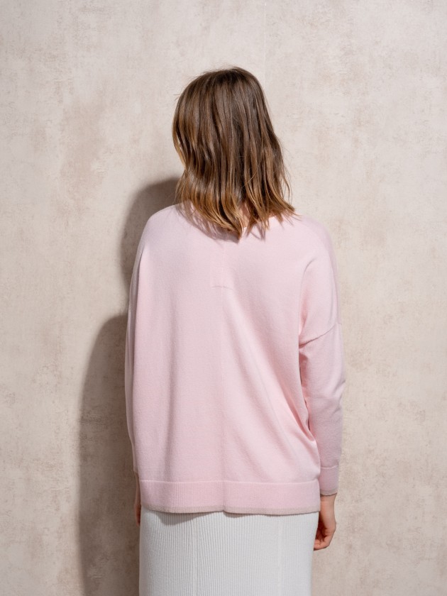 V-neck knit sweater