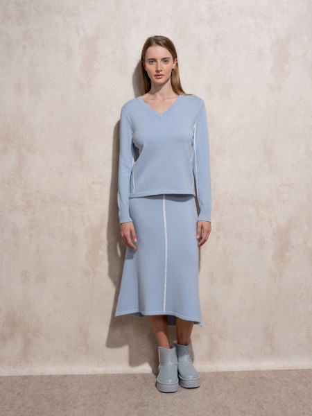 Camisola de malha com risca lateral